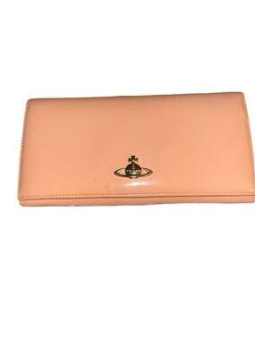 Vintage Vivienne Westwood Salmon Pink Patent Leather Orb Long Wallet
